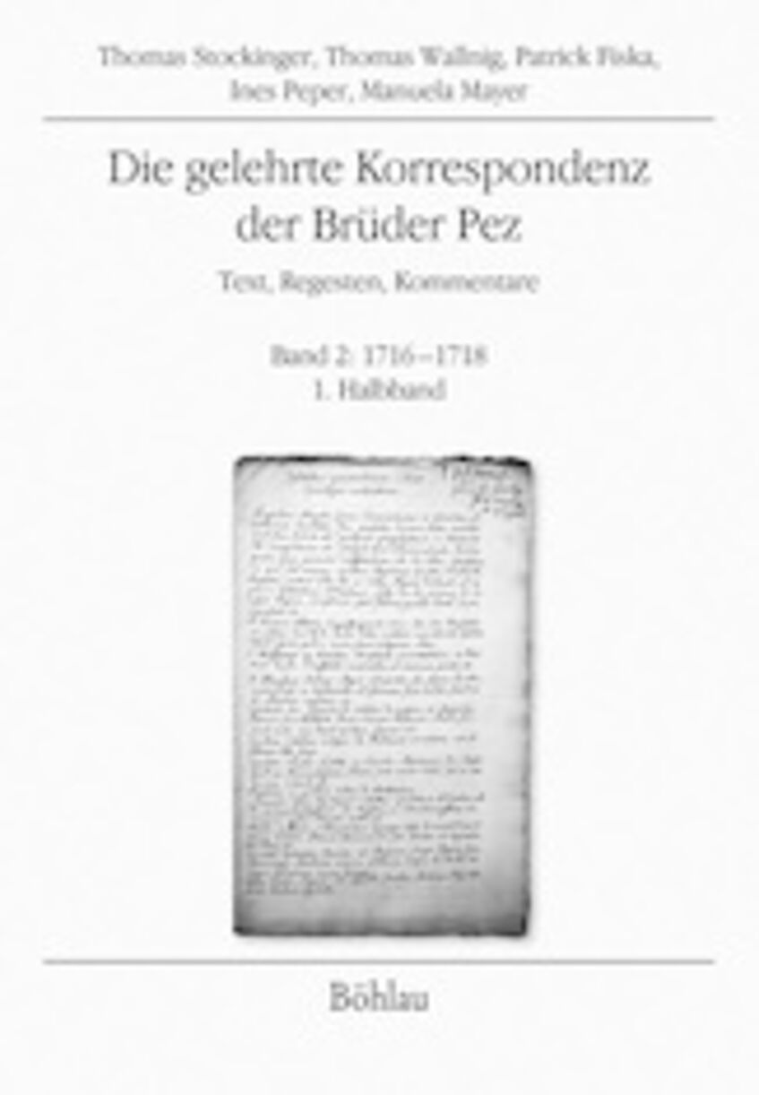 Buchcover Die gelehrte Korrespondenz der Brüder Pez  Band 2: 1716–1718  Text, Regesten, Kommentare