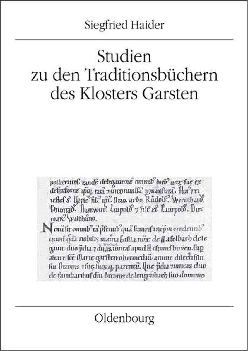 Buchcover Studien zu den Traditionsbüchern des Klosters Garsten